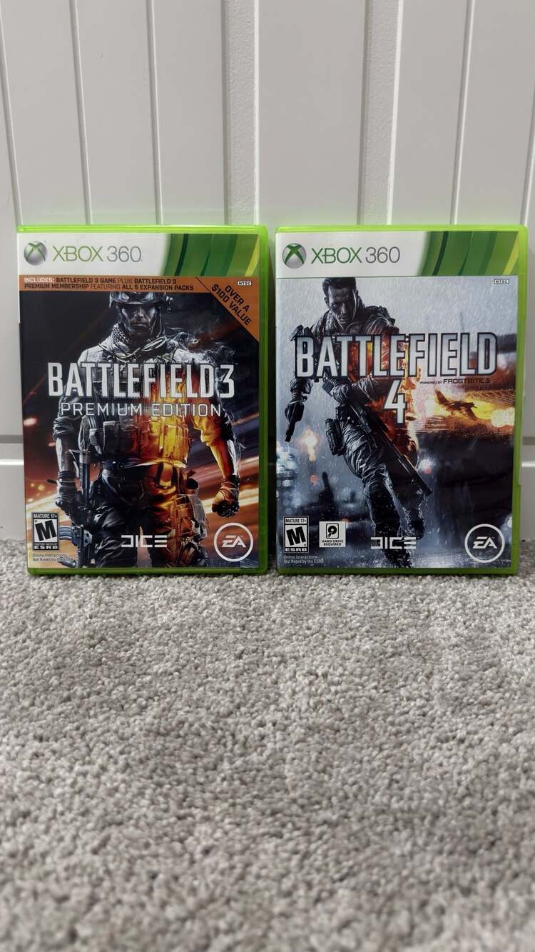 Battlefield 3 Premium Edition and Battlefield 4 Lot for Xbox 360